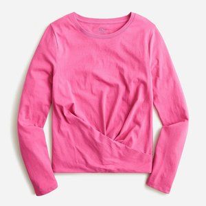 New J.Crew Pink long sleeve twist-front top  - size M